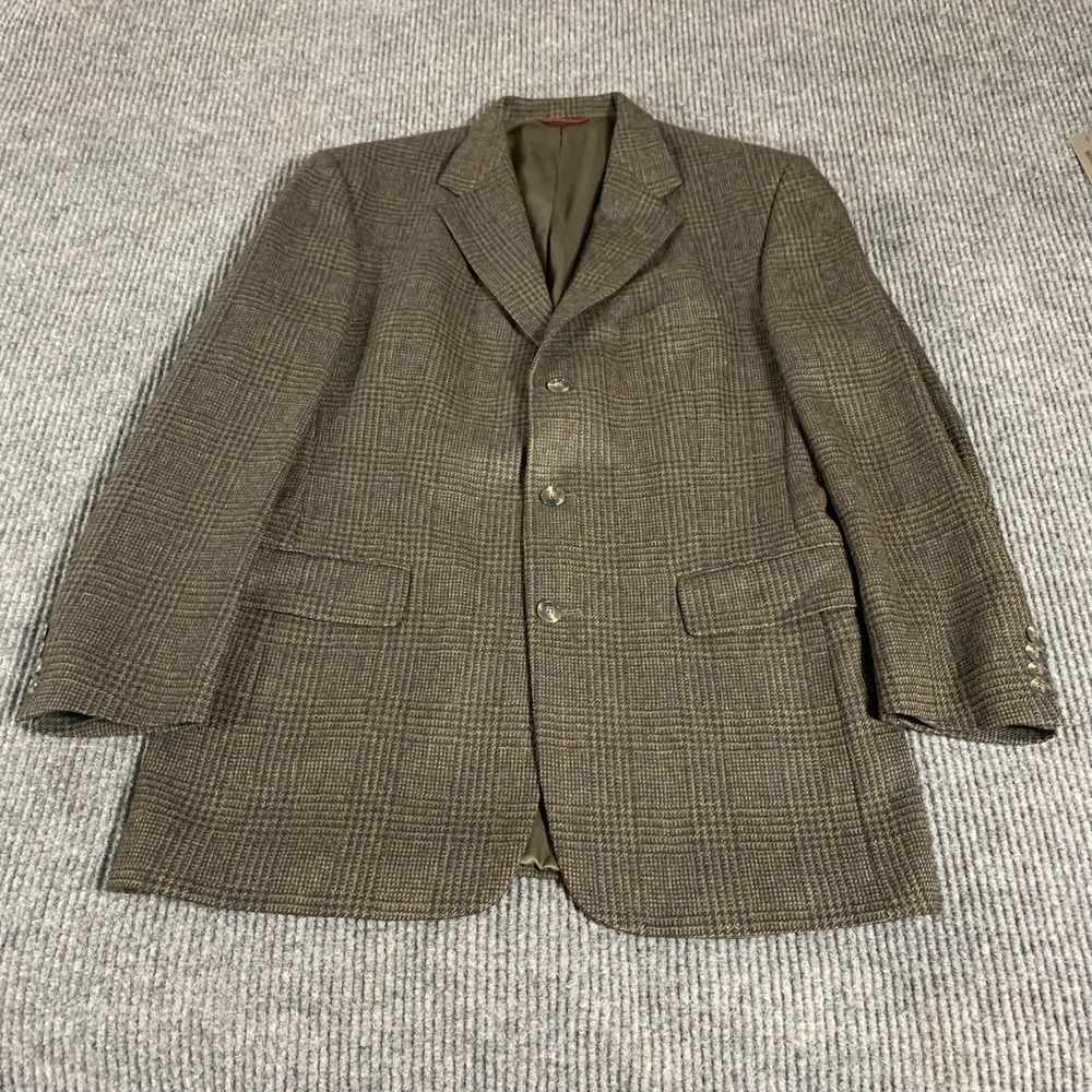 Hart Schaffner Marx Jacket Mens 40 R Brown Wool Blazer Sports Coat Wedding Tweed